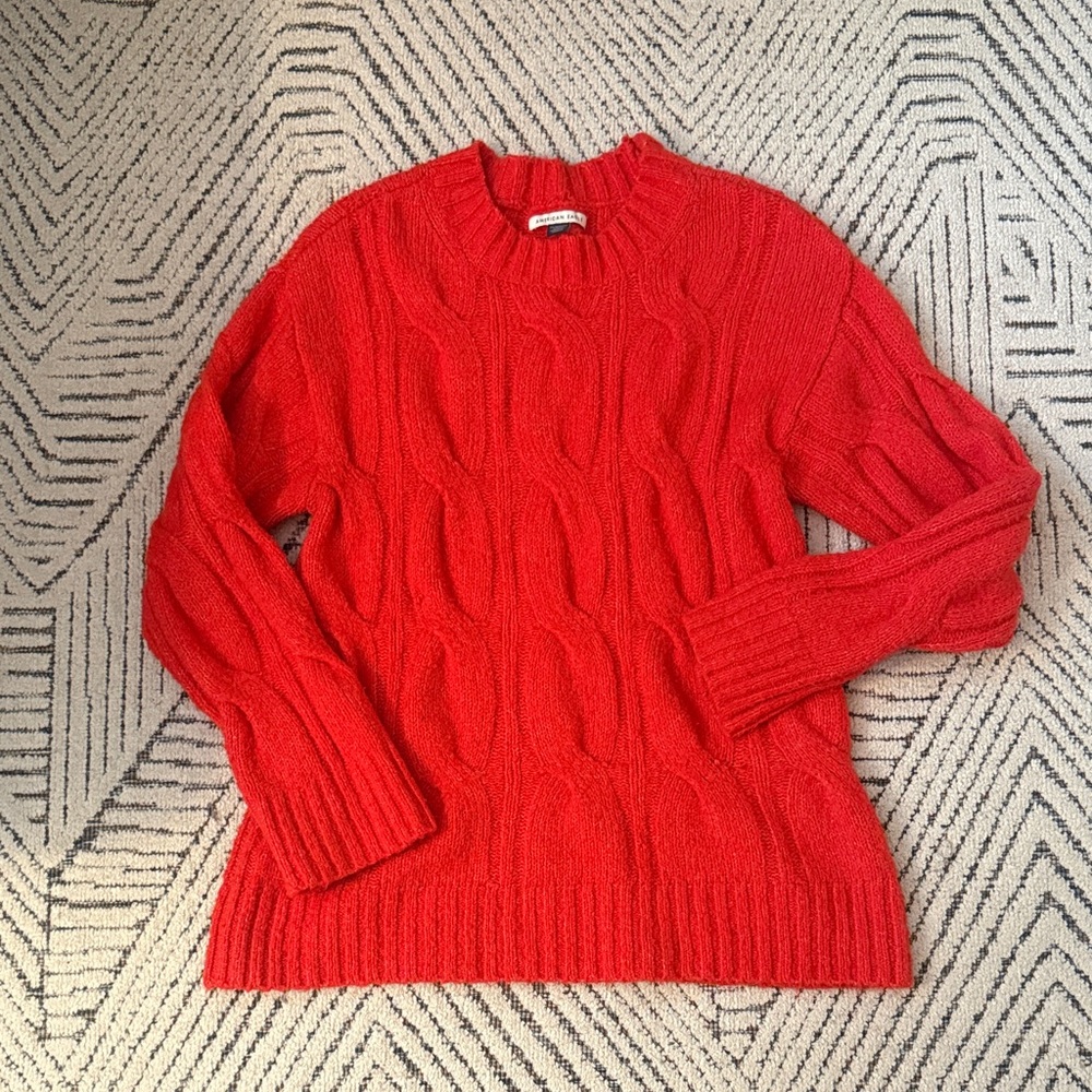 A&E Red Cable Knit Sweater